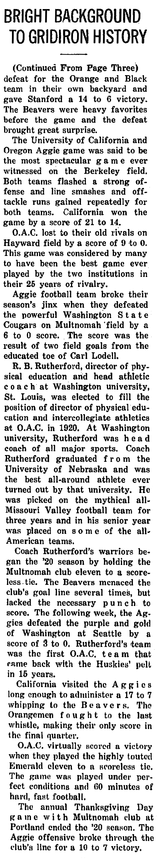 OAC gridiron history